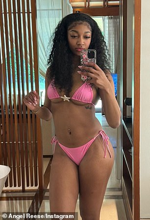 Angel Reese stuns in a pink bikini on Monday