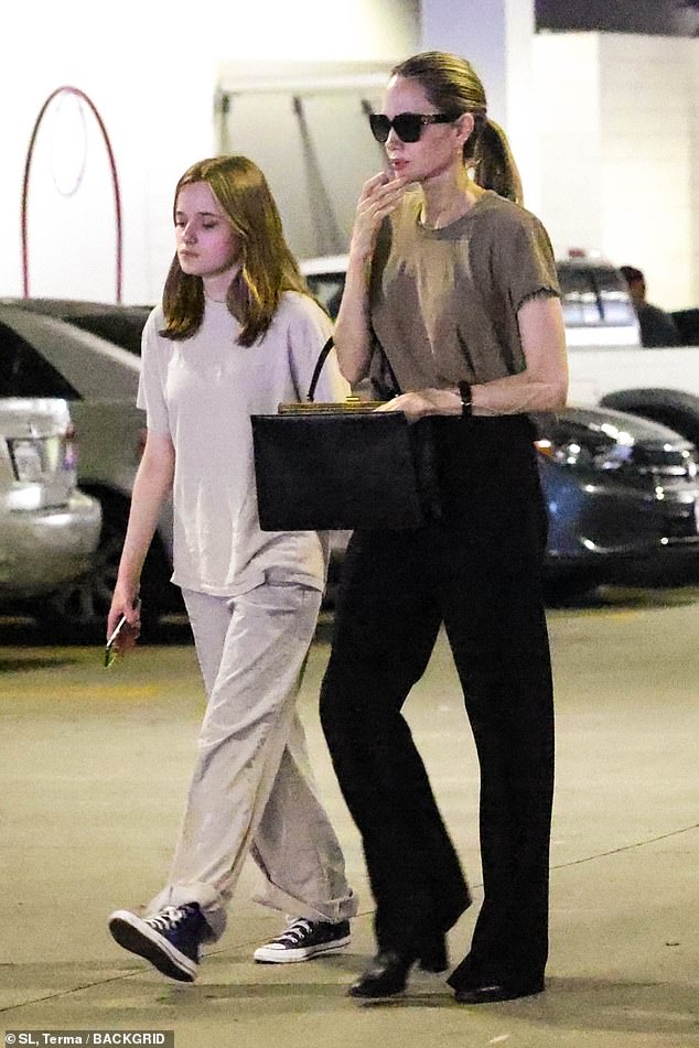 Angelina Jolie is effortlessly chic while out with daughter Vivienne