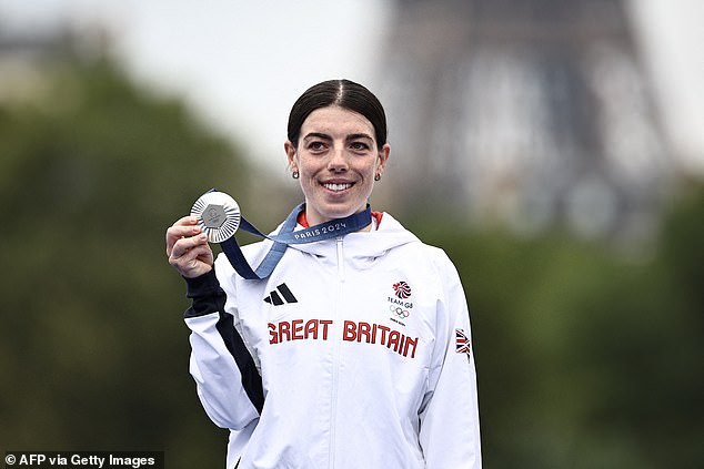 Anna Henderson (pictured) won silver for Great Britain in the women's time trial at the Paris Olympics