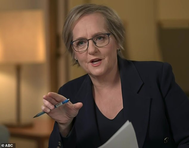ABC reporter Sarah Ferguson (pictured) interrupted the Prime Minister and asked if it was acceptable for someone to speak to their opponents