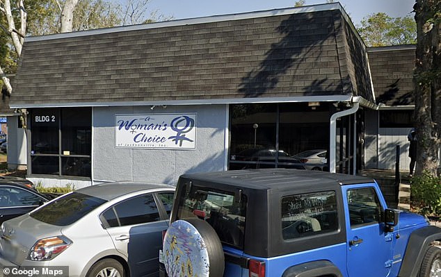 Perez used her account for various activities, including volunteering with an anti-abortion group called Family For Life. Pictured is an abortion clinic in Jacksonville