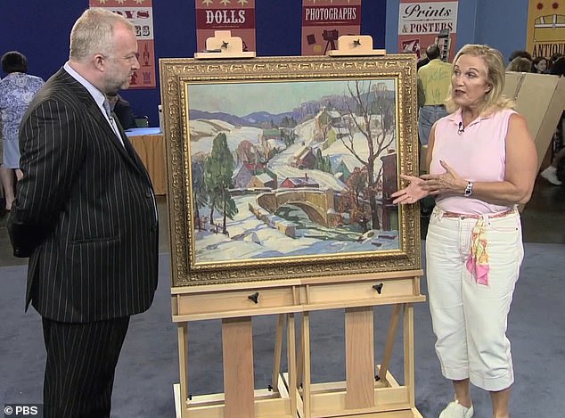 The guest brought along a 30x36 painting by Fern Coppedge, which had been given by the artist herself to her grandfather, a surgeon, in Philadelphia