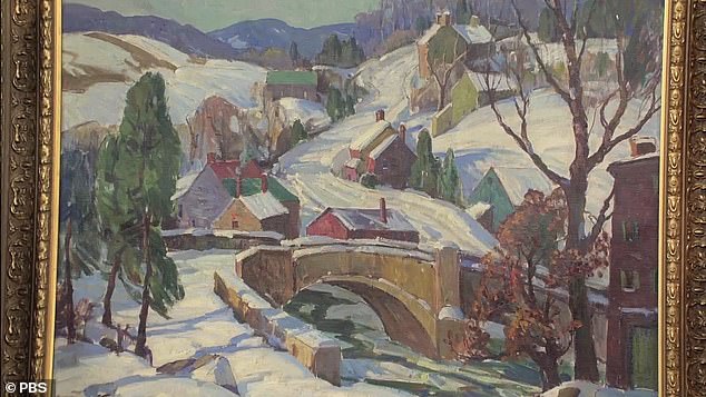 The priceless artifact depicted a snow-covered river and bridge scene from Conshohocken, Pennsylvania, called 'Goat Hill'