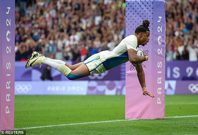 Jefferson-Lee Joseph (pictured) scored in the first half to draw France level with Fiji after an early strike from Rayan Rebbadj