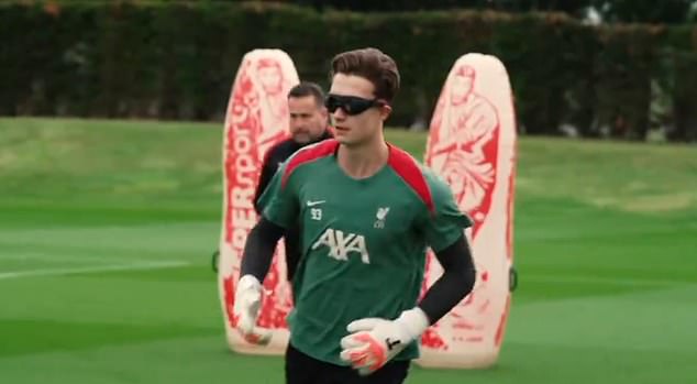 Liverpool's goalkeepers wore special goggles and headphones during a pre-season friendly