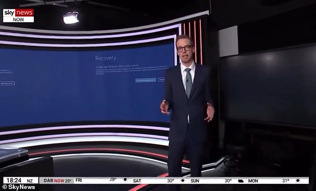 Sky News presenter Tom Connell explains that the broadcaster has been affected by the Microsoft outage