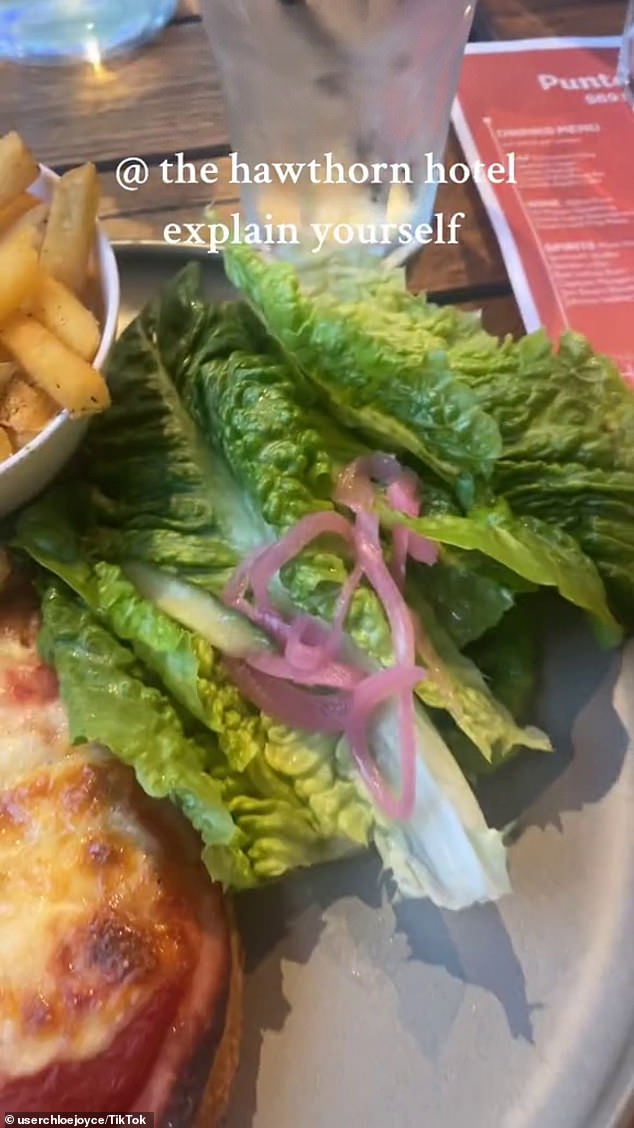 Debate erupted after an Australian woman in Melbourne posted the salad (pictured) that was served with her parmigiana