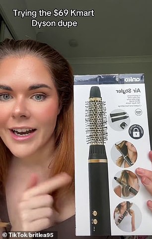Brittany unboxes Kmart's airstyler, $59 on TikTok