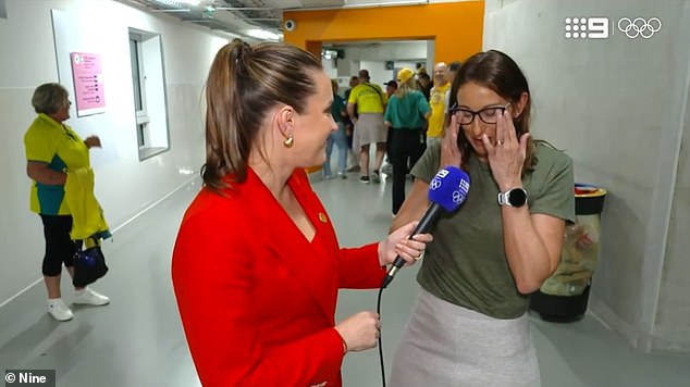 Hayley Lewis was emotional as she watched her son, Kai Taylor, win a silver medal in the men's 4x100m relay