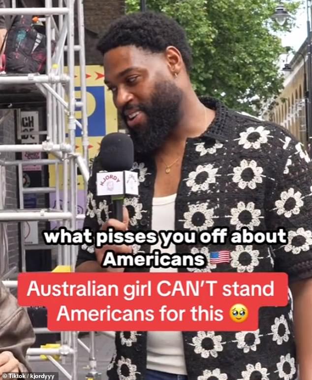 An Australian tourist has angered Americans after revealing that their 'patriotism' makes her angry