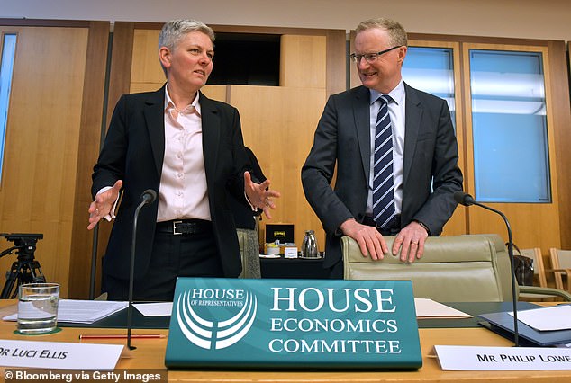 A former Reserve Bank insider has hinted that her former employer is running a scare campaign over inflation (Luci Ellis is pictured left with former governor Philip Lowe)