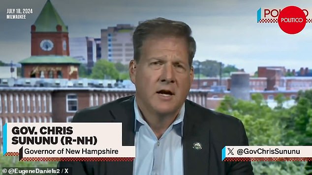 New Hampshire Governor Chris Sununu was asked if he intentionally mispronounced Kamala Harris' name during an awkward conversation with a reporter