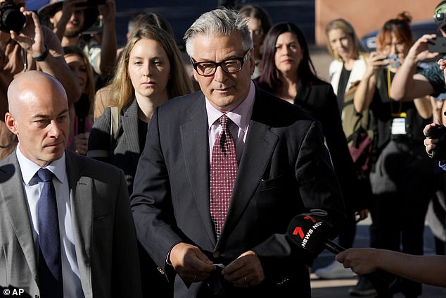 The 66-year-old actor arrived at the courthouse on Wednesday in a convoy of three SUVs, wearing a dark suit and dodging questions from reporters