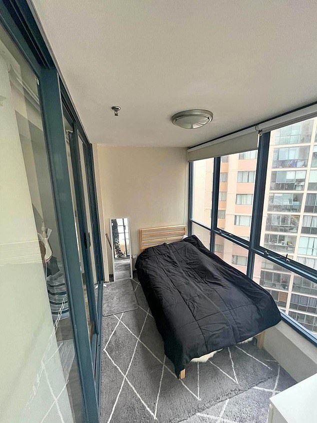 A balcony in Haymarket, central Sydney, has been listed for rent for $360 a week on Facebook