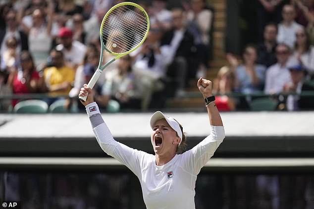 Barbora Krejcikova reached her first Wimbledon semi-final after beating Yelena Ostapenko