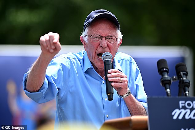 The 82-year-old, pictured here last month, addressed 250 supporters at a town hall meeting Friday afternoon about what he called the biggest problems in America.