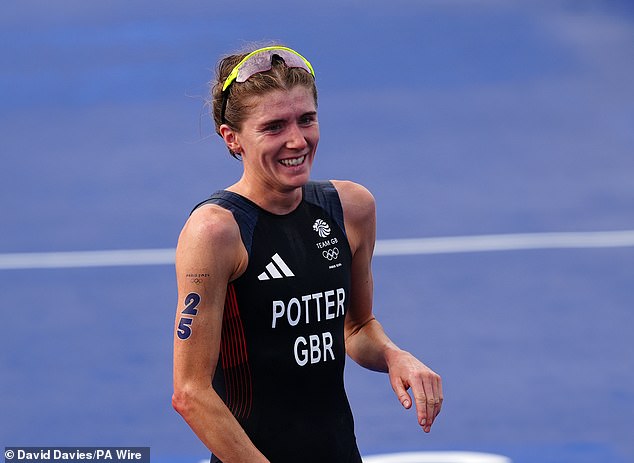 Beth Potter won a bronze medal in the women's triathlon on Wednesday morning