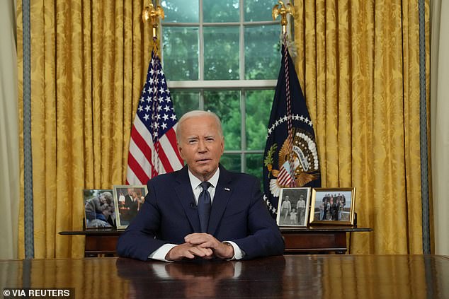 President Joe Biden speaks from the Oval Office