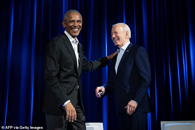 Former President Barack Obama (left) has told allies of President Joe Biden (right) that he believes the president's path to victory has narrowed significantly.