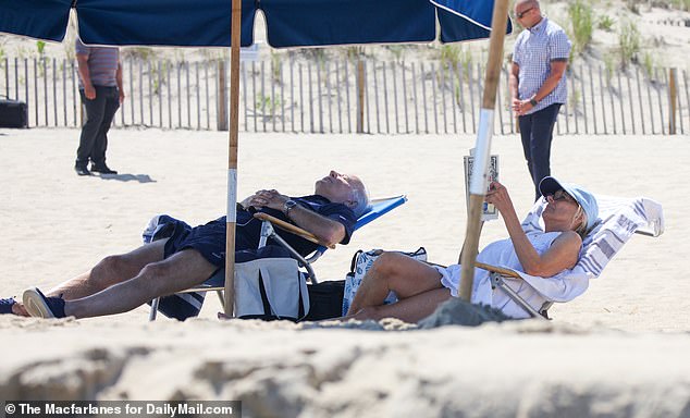 President Joe Biden is holed up at his beach house in Rehoboth, Delaware, with his wife Jill Biden — the couple is seen above on the beach in August 2023