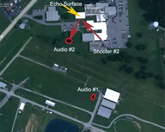 The clip claimed that audio captured during the meeting suggested there was a second shooter firing from approximately 100 feet away from Crook's rooftop location.