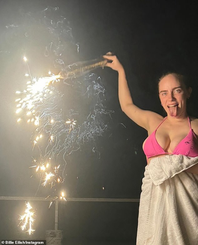 Billie Eilish, 22, brought the 4th of July party to life with a sizzling bikini photo