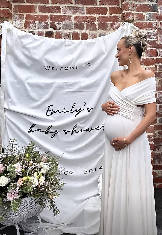 Em Davies celebrated her pregnancy with a gorgeous baby shower surrounded by all her girlfriends on Sunday