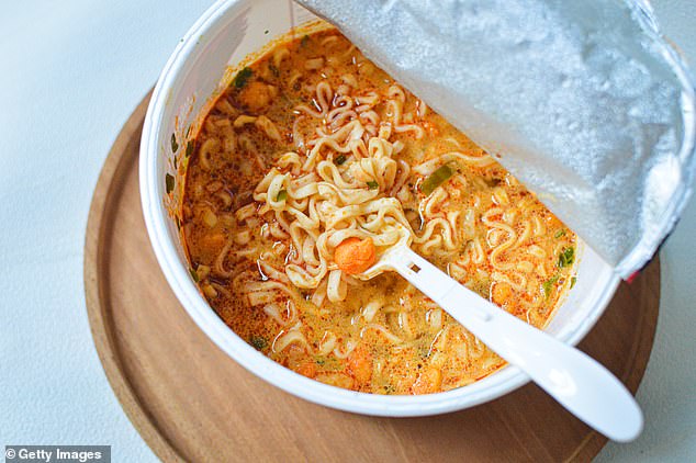 Wedding guests attending the formal event were shocked when they were offered instant ramen after the invitation asked them to choose between fish and chicken