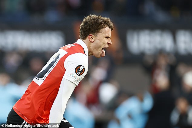 Brighton have accepted a £25million bid for Feyenoord defensive midfielder Mats Wieffer
