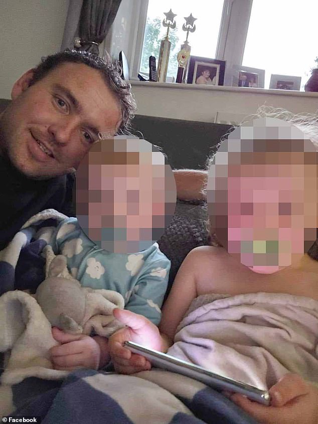 Royce Mallett, 30, was stabbed to death in Australia, leaving behind his partner and two young children (pictured)