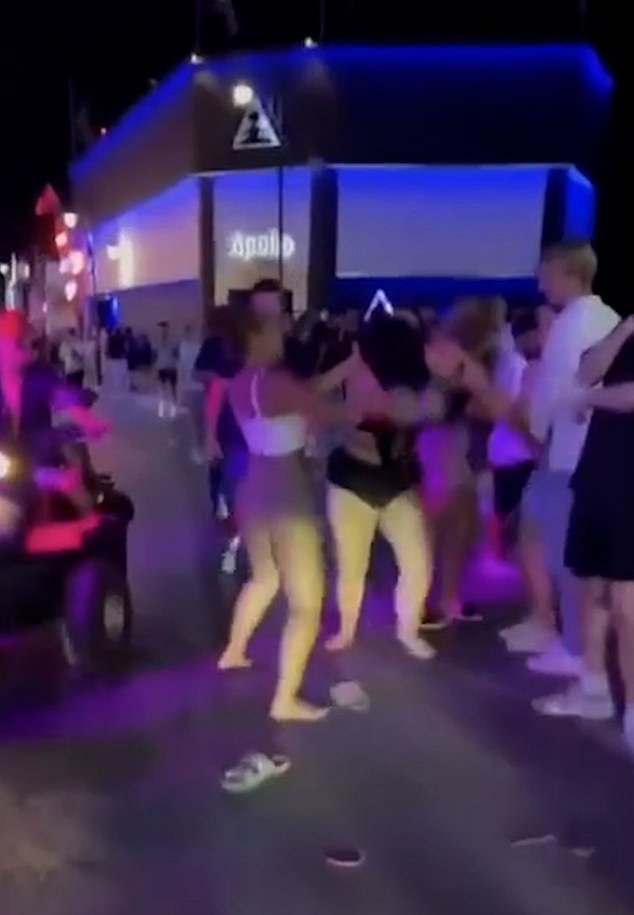 The two tourists, who have not yet been identified, got into a fight in central Malia