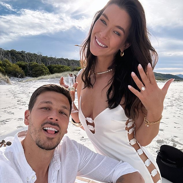 Brittany announced their engagement last month in a sweet post that gave insight into Benjamin's romantic beach proposal