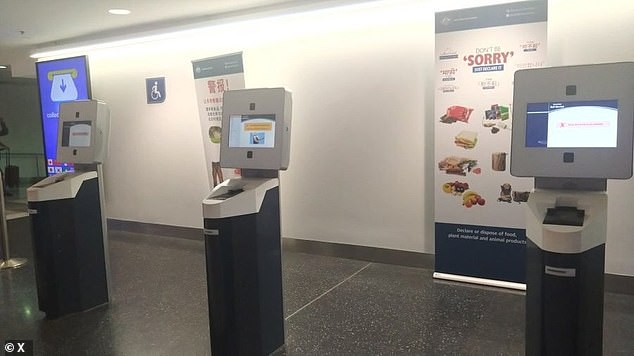 At Smartgates, incoming passengers must go to a separate kiosk (pictured) and complete a questionnaire before proceeding to passport control and customs.