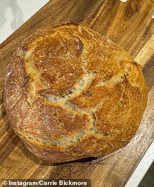 The 43-year-old radio star shared the results of a homemade bread recipe she received from The Project colleague Kate Langbroek on Instagram on Friday.