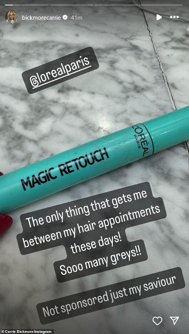 She then revealed that her favorite product to cover up gray hair is the L'Oréal Paris Magic Retouch