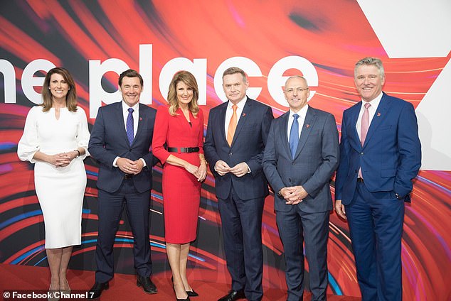 Channel Seven staff worried about their jobs amid mass layoffs have reportedly turned their anger on the network's biggest stars. Pictured from left: Seven veterans Natalie Barr, Mike Amor, Sharyn Ghidella, Michael Usher, Chris Reason and Mark Riley