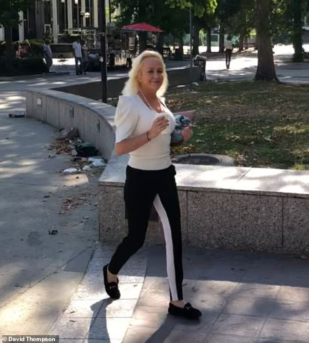 Electra Schrock was seen for the first time since being released from jail when she arrived for a court hearing at Van Nuys Superior Court on Thursday