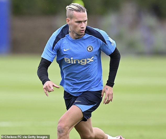 Chelsea's Mykhailo Mudryk pictured during a pre-season training session earlier this week