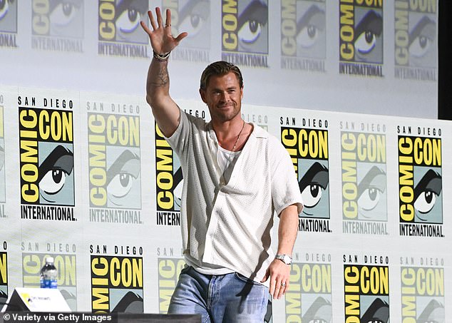 Chris Hemsworth made his long-awaited return to San Diego Comic-Con on Thursday to debut the new trailer for his animated film Transformers One