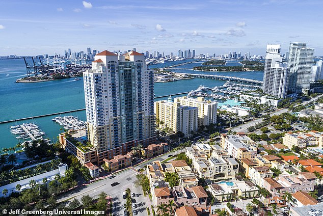 Aerial view of Icon South Beach Luxury Condos in Miami Beach