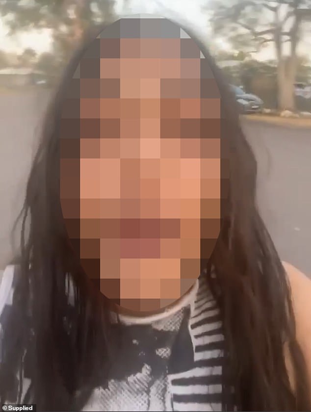 A young girl (pictured) filmed herself and children throwing rocks at the man and telling him he would 'go to jail'