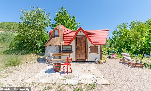 The fairytale castle (above) has two bedrooms, both with double beds