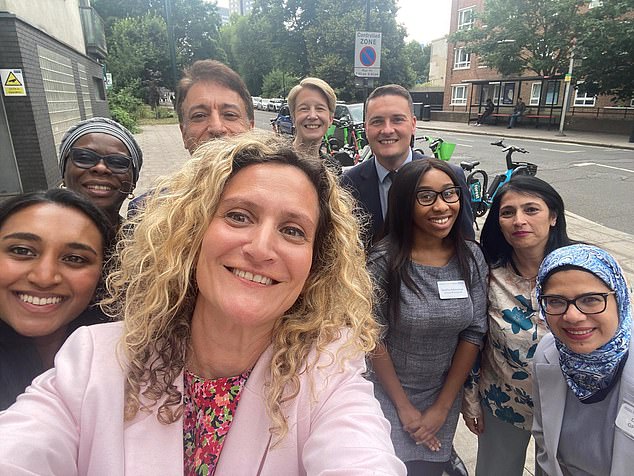 Wes Streeting with Dr. Ellie and her colleagues outside their practice in London