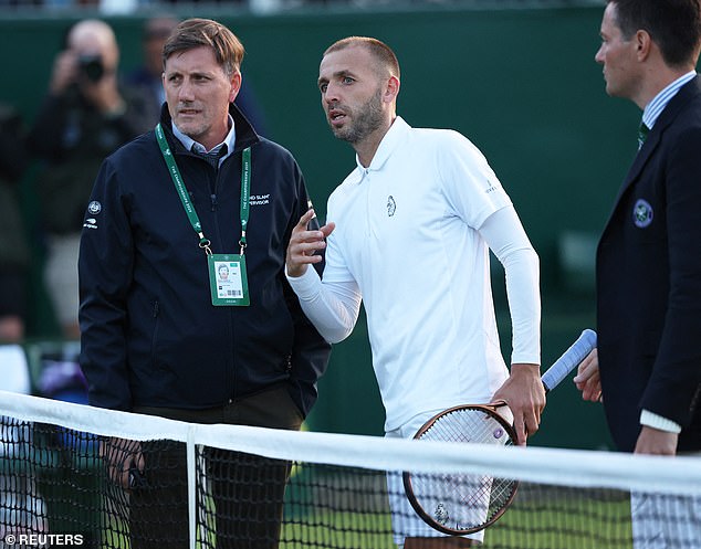 Dan Evans was unhappy with the conditions during his first round match against Alejandro Tabilo