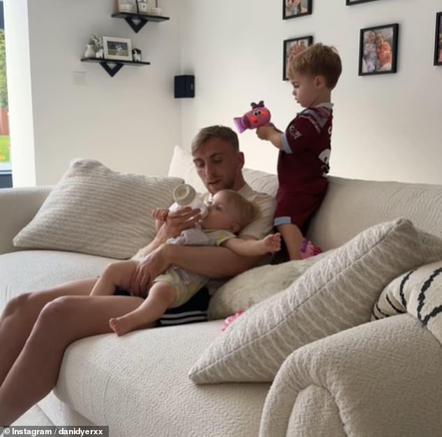 Dani Dyer has shared a heartwarming clip of her boyfriend Jarrod Bowen after he returned home to be reunited with their twin daughters following England's defeat in the Euro 2024 final