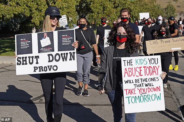 Jen Robison (right) has been campaigning with Paris Hilton to close the Provo Canyon School, a camp for troubled youth where they both allege they were abused.