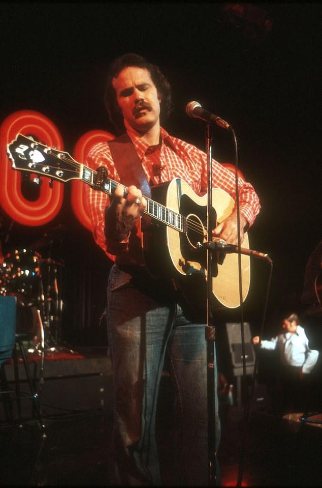 Country singer Dave Loggins, who wrote the theme song for the Augusta Masters golf tournament and had a solo hit with the 1974 song Please Come to Boston, has died at age 76. Pictured onstage in 1970