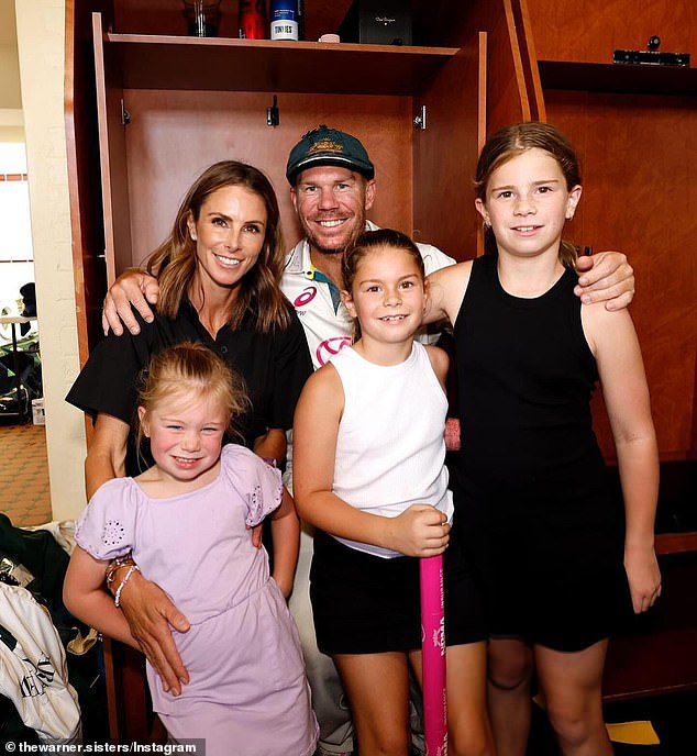 David and Candice Warner are living in luxury after spending six years building their dream home. Pictured with their three daughters