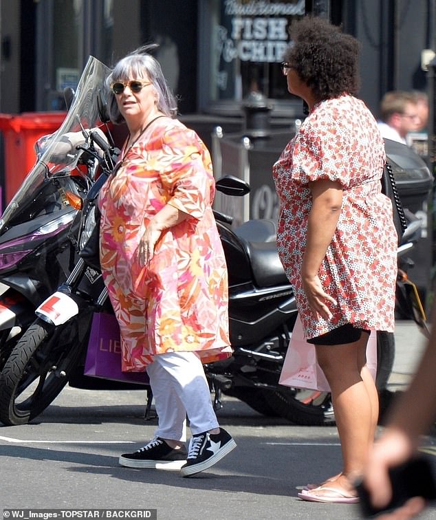 Dawn French was spotted in central London on Tuesday with her rarely seen daughter Billie Henry, after a shopping trip