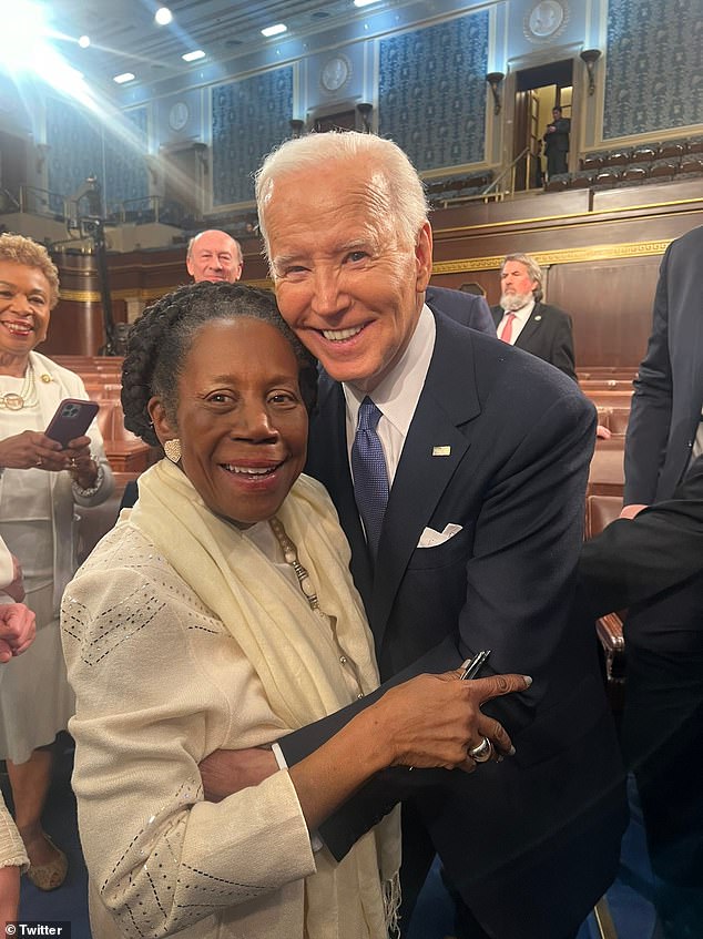 Jackson Lee has been an outspoken supporter of President Biden, sharing a smiling selfie of them together earlier this year, saying he was 